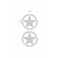 ARMY YILDIZ 13 X 13 cm GRİ STİCKER 2 Lİ